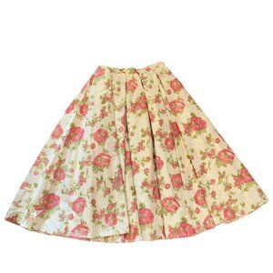 STYLE PARIS by Susan Sutherland 100% Silk Floral Midi Skirt